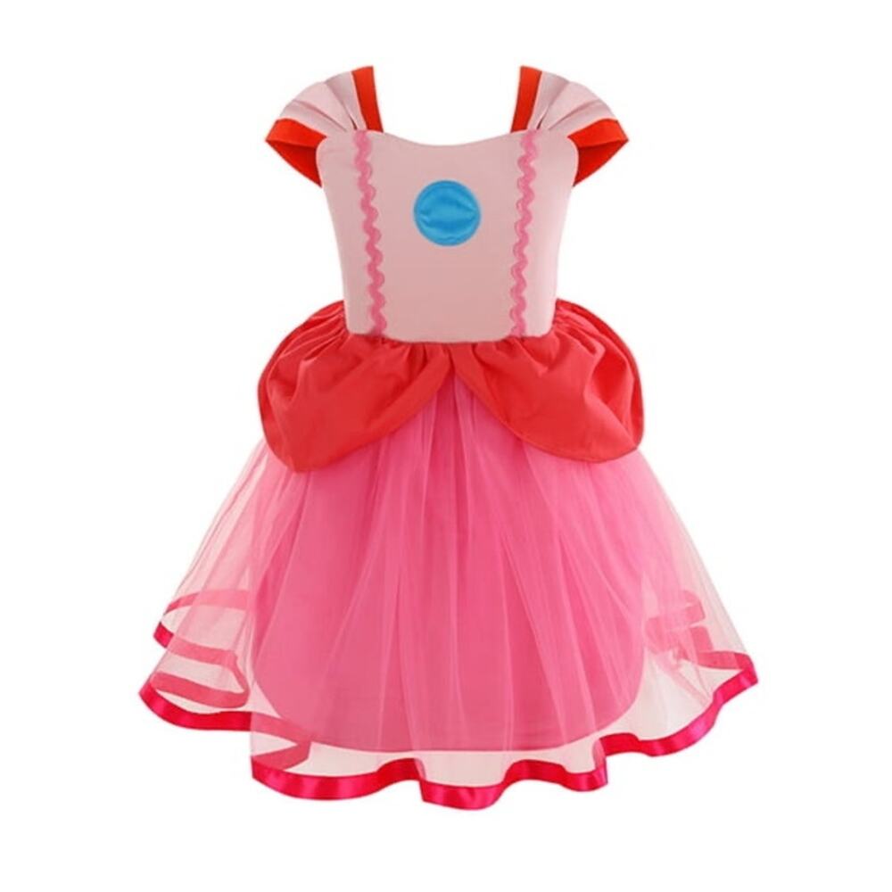 Super Mario brothers Nintendo princess peach Halloween costume dress up girls 5T